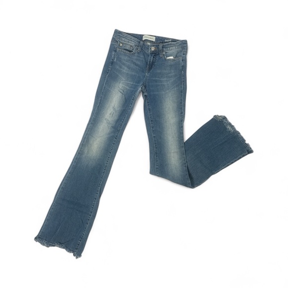 Henry & Belle Distressed Blue Flare Jeans - Picture 1 of 3